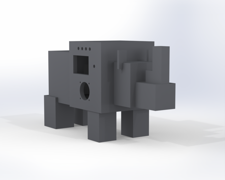 SolidWorks render of the rhinoceros enclosure